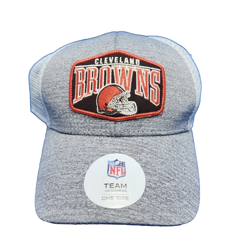 Cleveland Browns NFL TEAM HEADWEAR EMBROIDERED PATCH GRAY HAT - NEW  ONE‎ SIZE